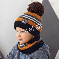 Detské čiapky - zimné - chlapčenské s nákrčnikom - (tunelom)- model - 2/800